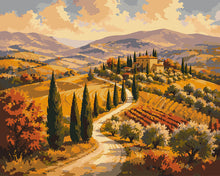 Carica l'immagine nel visualizzatore di Gallery, Dipingere con i numeri - Colline Toscane con Cipressi Figured'Art