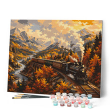 Carica l'immagine nel visualizzatore di Gallery, Dipingere con i numeri - Treno a Vapore in una Valle d'Autunno