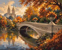 Carica l'immagine nel visualizzatore di Gallery, Dipingere con i numeri - Central Park in Autunno con il Bow Bridge Figured'Art