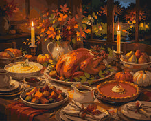Carica l'immagine nel visualizzatore di Gallery, Dipingere con i numeri - Tavola del Thanksgiving a Lume di Candela Figured'Art