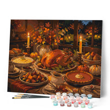 Carica l'immagine nel visualizzatore di Gallery, Dipingere con i numeri - Tavola del Thanksgiving a Lume di Candela
