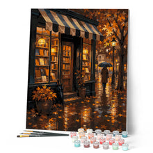 Carica l'immagine nel visualizzatore di Gallery, Dipingere con i numeri - Libreria d'Autunno sotto la Pioggia