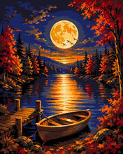 Carica l'immagine nel visualizzatore di Gallery, Dipingere con i numeri - Harvest Moon sul Lago Figured'Art