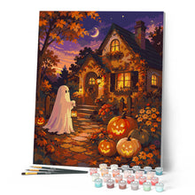 Carica l'immagine nel visualizzatore di Gallery, Dipingere con i numeri - Amichevole Fantasma al Cottage delle Zucche