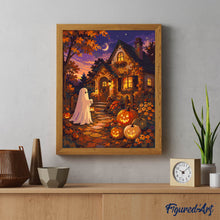 Carica l'immagine nel visualizzatore di Gallery, Dipingere con i numeri - Amichevole Fantasma al Cottage delle Zucche