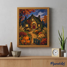 Carica l'immagine nel visualizzatore di Gallery, Dipingere con i numeri - Cottage delle Zucche al Crepuscolo