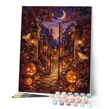 Carica l'immagine nel visualizzatore di Gallery, Dipingere con i numeri - Cancello del Giardino con Jack o Lantern