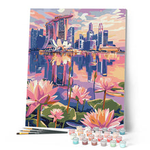Carica l'immagine nel visualizzatore di Gallery, Dipingere con i numeri - Singapore e Ninfee