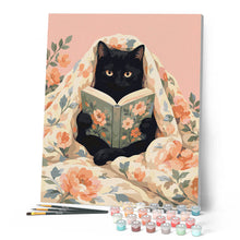 Carica l'immagine nel visualizzatore di Gallery, Dipingere con i numeri - Gatto Nero tra le Coperte
