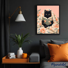 Carica l'immagine nel visualizzatore di Gallery, Dipingere con i numeri - Gatto Nero tra le Coperte
