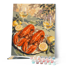 Carica l'immagine nel visualizzatore di Gallery, Dipingere con i numeri - Aragoste e Vino