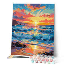 Carica l'immagine nel visualizzatore di Gallery, Dipingere con i numeri - Onde al Tramonto