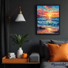 Carica l'immagine nel visualizzatore di Gallery, Dipingere con i numeri - Onde al Tramonto
