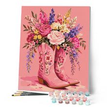 Carica l'immagine nel visualizzatore di Gallery, Dipingere con i numeri - Stivali Western con Fiori