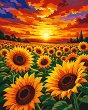Carica l'immagine nel visualizzatore di Gallery, Dipingere con i numeri - Tramonto tra i Girasoli Figured'Art