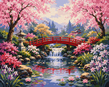 Carica l'immagine nel visualizzatore di Gallery, Dipingere con i numeri - Ponte Giapponese tra i Ciliegi Figured'Art