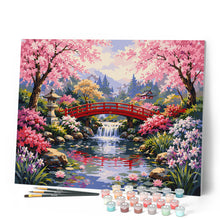 Carica l'immagine nel visualizzatore di Gallery, Dipingere con i numeri - Ponte Giapponese tra i Ciliegi