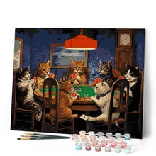 Carica l'immagine nel visualizzatore di Gallery, Dipingere con i numeri - Gatti che Giocano a Poker