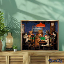 Carica l'immagine nel visualizzatore di Gallery, Dipingere con i numeri - Gatti che Giocano a Poker