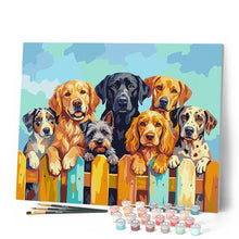 Carica l'immagine nel visualizzatore di Gallery, Dipingere con i numeri - Cani sullo Steccato