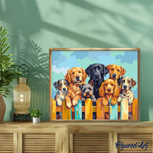 Carica l'immagine nel visualizzatore di Gallery, Dipingere con i numeri - Cani sullo Steccato