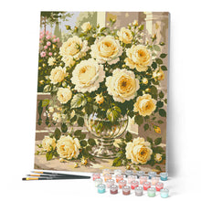 Carica l'immagine nel visualizzatore di Gallery, Dipingere con i numeri - Bouquet di Rose Avorio