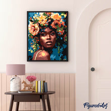 Carica l'immagine nel visualizzatore di Gallery, Dipingere con i numeri - Bellezza con Corona di Fiori