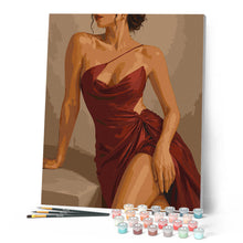 Carica l'immagine nel visualizzatore di Gallery, Dipingere con i numeri - Il Vestito Rosso