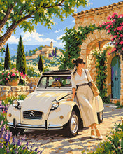 Carica l'immagine nel visualizzatore di Gallery, Dipingere con i numeri - Citroën 2CV al Cancello Fiorito Figured'Art