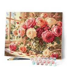 Carica l'immagine nel visualizzatore di Gallery, Dipingere con i numeri - Bouquet di Rose Vintage