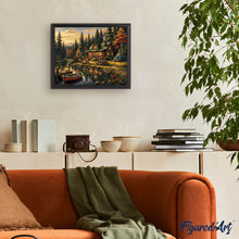 Carica l'immagine nel visualizzatore di Gallery, Dipingere con i numeri - Baita Autunnale sul Lago