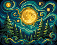 Carica l'immagine nel visualizzatore di Gallery, Dipingere con i numeri - Bosco al Chiaro di Luna Figured'Art