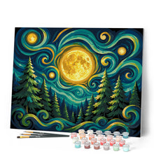 Carica l'immagine nel visualizzatore di Gallery, Dipingere con i numeri - Bosco al Chiaro di Luna