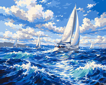 Carica l'immagine nel visualizzatore di Gallery, Dipingere con i numeri - Navigando sul Blu Figured'Art