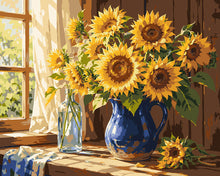 Carica l'immagine nel visualizzatore di Gallery, Dipingere con i numeri - Bouquet di Girasoli Dorati Figured'Art