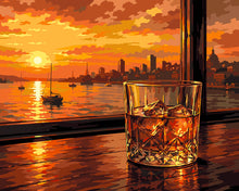 Carica l'immagine nel visualizzatore di Gallery, Dipingere con i numeri - Tramonto e Whisky Figured'Art