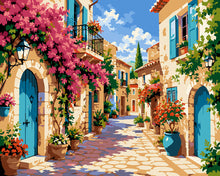 Carica l'immagine nel visualizzatore di Gallery, Dipingere con i numeri - Villaggio Mediterraneo in Fiore Figured'Art