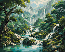 Carica l'immagine nel visualizzatore di Gallery, Dipingere con i numeri - Valle delle Cascate Figured'Art