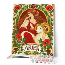 Carica l'immagine nel visualizzatore di Gallery, Dipingere con i numeri - Zodiaco Art Nouveau Ariete
