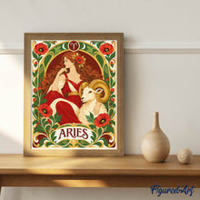 Carica l'immagine nel visualizzatore di Gallery, Dipingere con i numeri - Zodiaco Art Nouveau Ariete