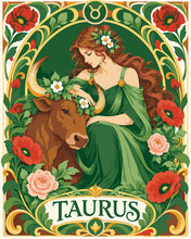 Carica l'immagine nel visualizzatore di Gallery, Dipingere con i numeri - Zodiaco Art Nouveau Toro Figured'Art