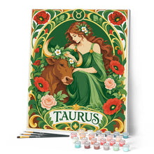Carica l'immagine nel visualizzatore di Gallery, Dipingere con i numeri - Zodiaco Art Nouveau Toro