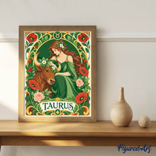 Carica l'immagine nel visualizzatore di Gallery, Dipingere con i numeri - Zodiaco Art Nouveau Toro