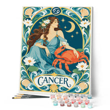 Carica l'immagine nel visualizzatore di Gallery, Dipingere con i numeri - Zodiaco Art Nouveau Cancro