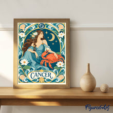 Carica l'immagine nel visualizzatore di Gallery, Dipingere con i numeri - Zodiaco Art Nouveau Cancro