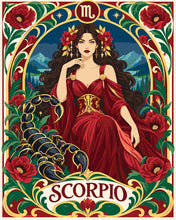 Carica l'immagine nel visualizzatore di Gallery, Dipingere con i numeri - Zodiaco Art Nouveau Scorpione Figured'Art