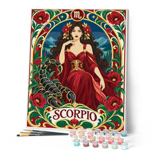 Carica l'immagine nel visualizzatore di Gallery, Dipingere con i numeri - Zodiaco Art Nouveau Scorpione