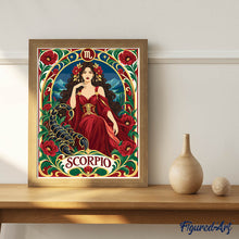 Carica l'immagine nel visualizzatore di Gallery, Dipingere con i numeri - Zodiaco Art Nouveau Scorpione
