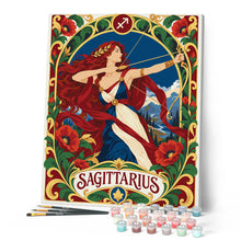 Carica l'immagine nel visualizzatore di Gallery, Dipingere con i numeri - Zodiaco Art Nouveau Sagittario