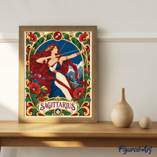 Carica l'immagine nel visualizzatore di Gallery, Dipingere con i numeri - Zodiaco Art Nouveau Sagittario